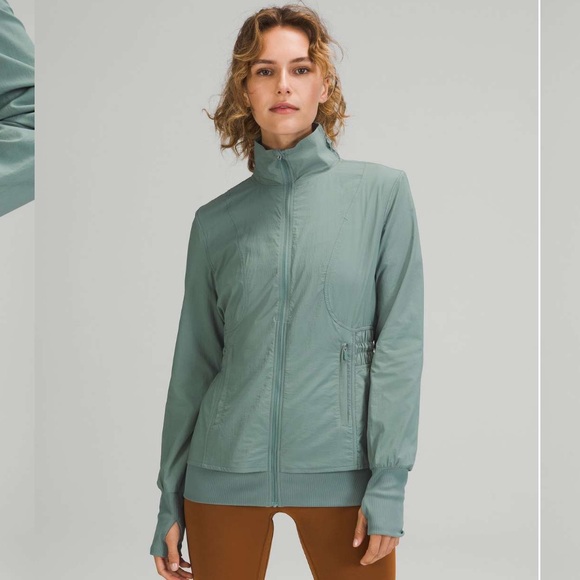 Lululemon Sights Seen Jacket Tidewater Teal size 8 Full Zip Elastic Light - Picture 1 of 13